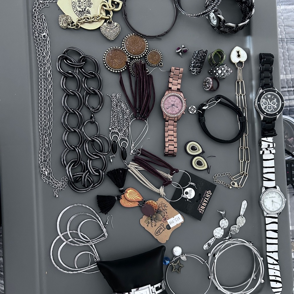 Mixed Fashion Jewelry Lot - Black, Silver, Gold, Brown